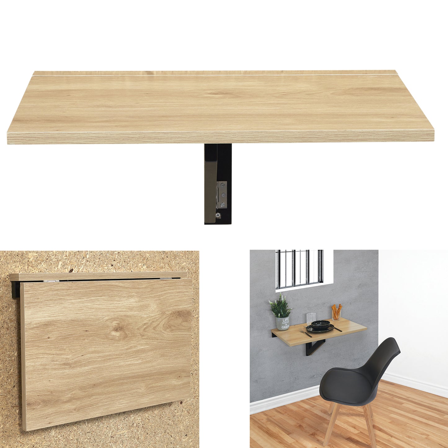 Table Murale Pliante Bois Mila