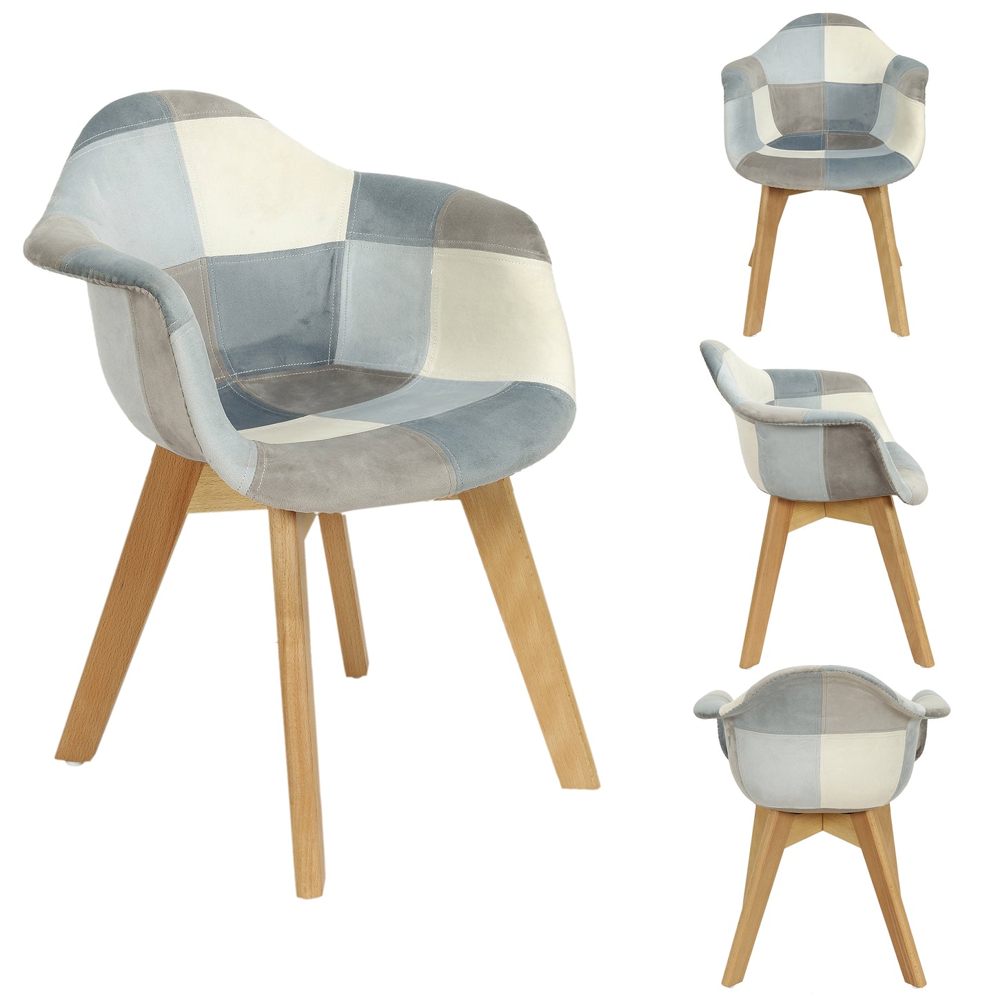 Fauteuil Patchwork Enfant Leonie Bleu