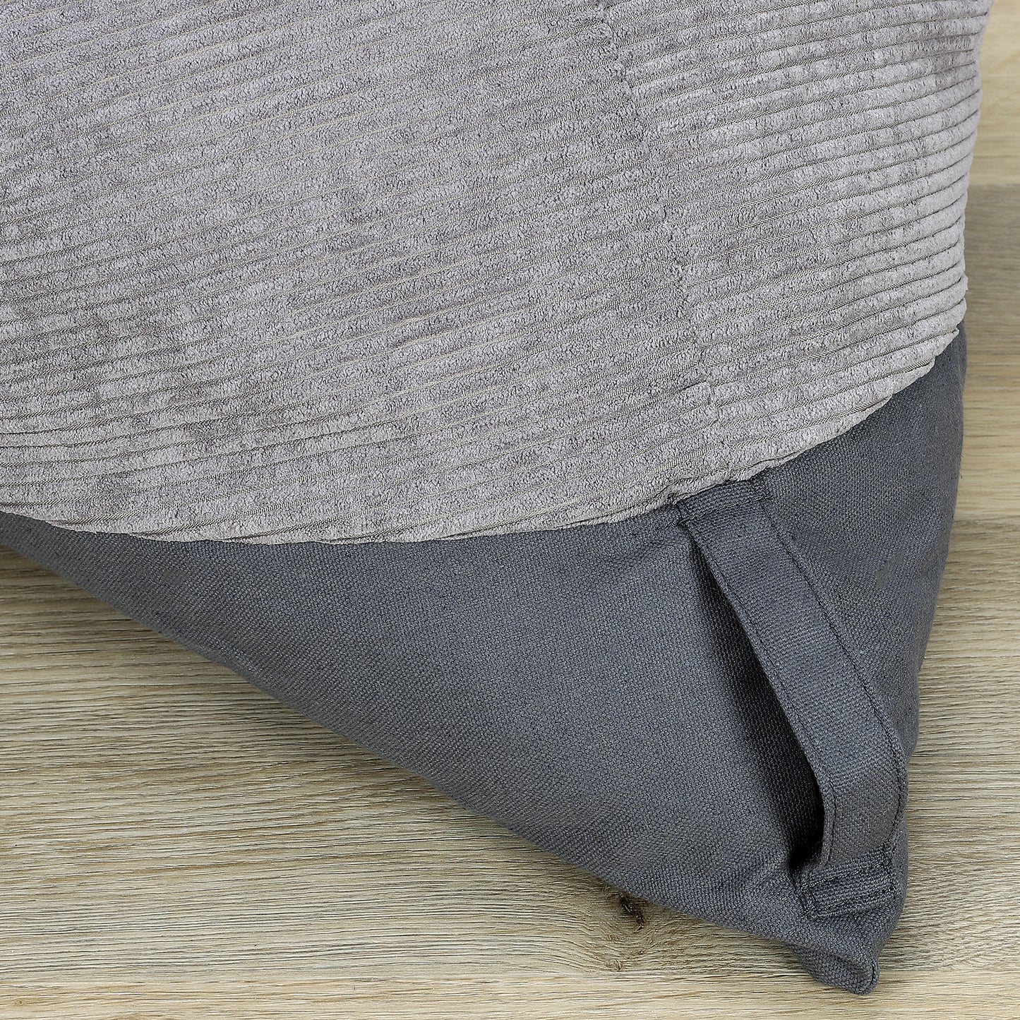 Pouf Velours Cotele Gris Malo