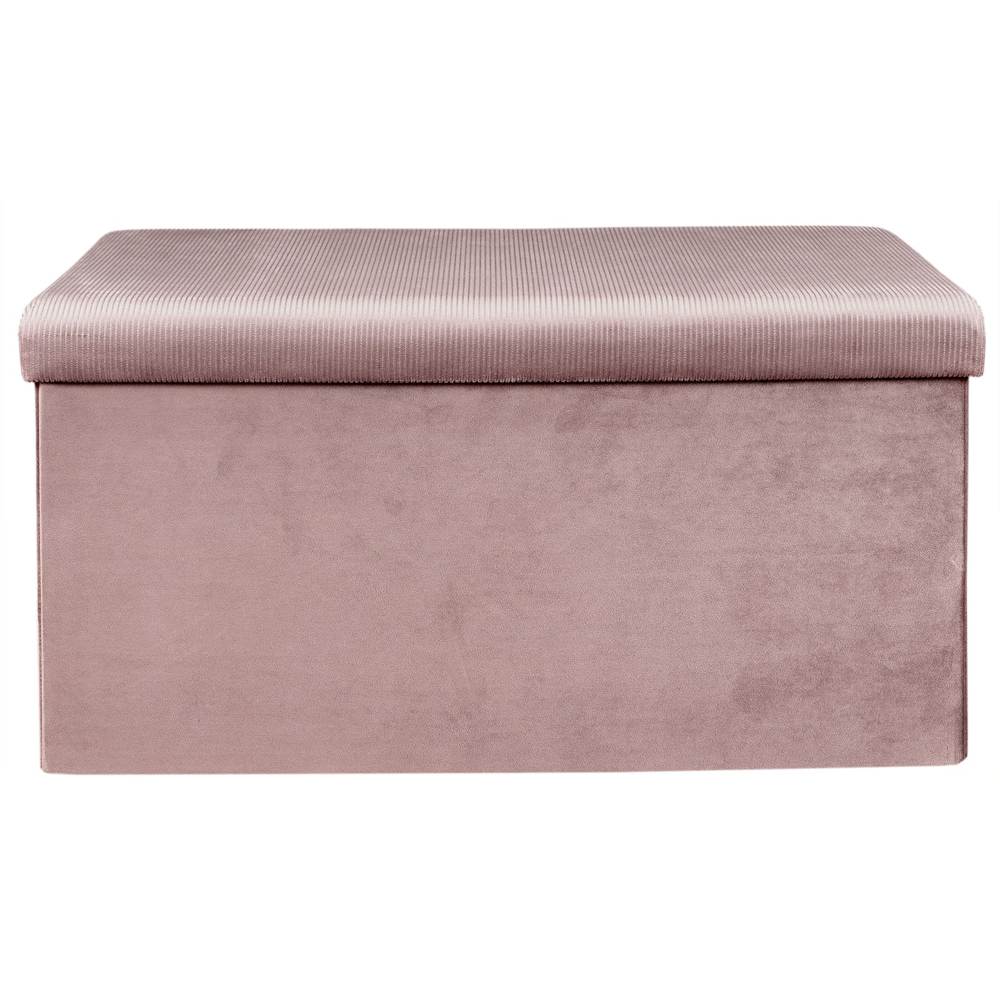 Coffre Banc Pliable Velours Cotele Giulia Rose