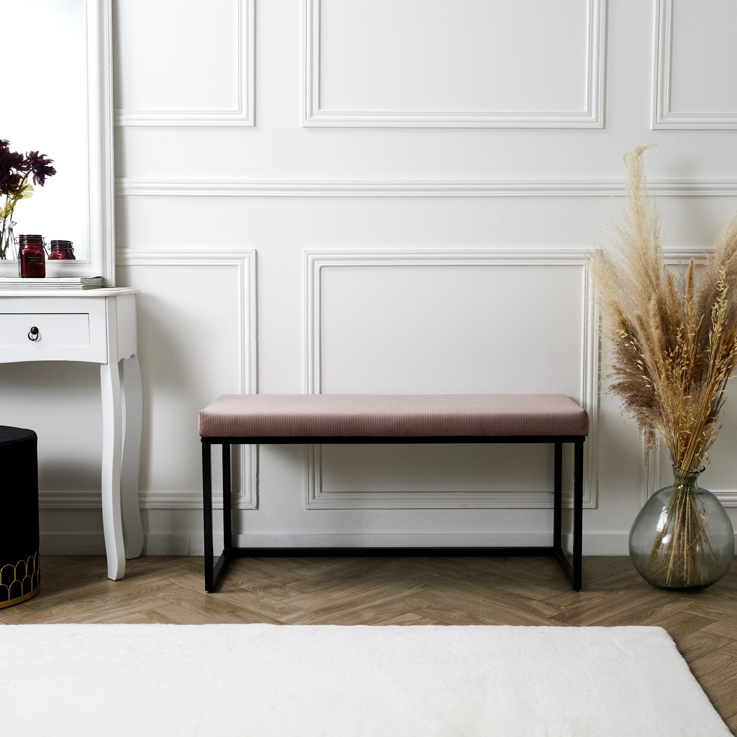 Banc Giulia Rose Velours Cotele