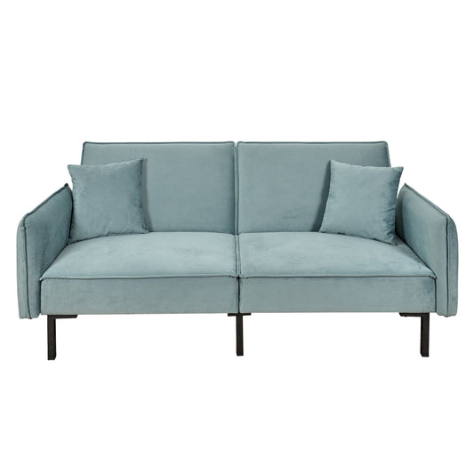 Canape Convertible Velours Vert De Gris