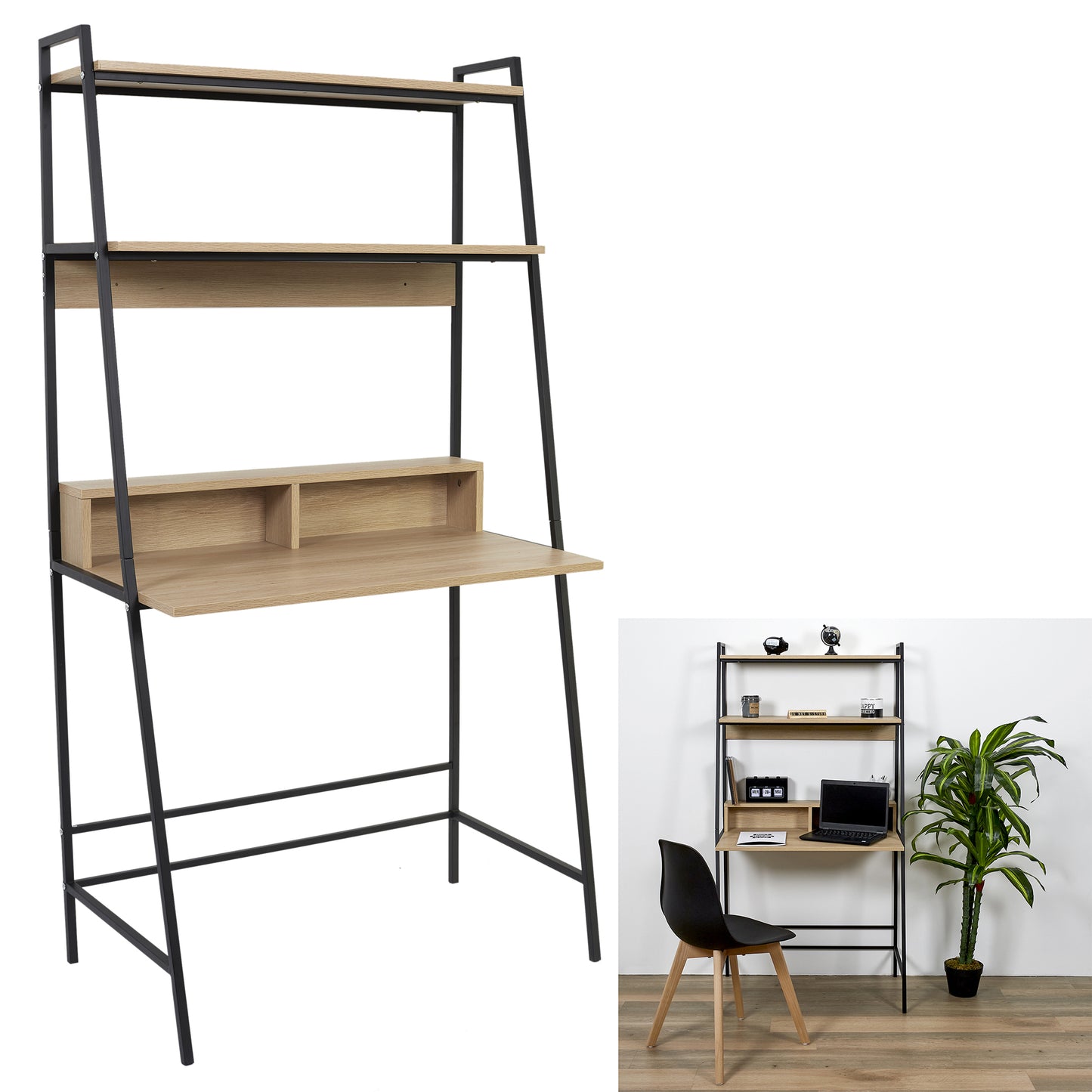 Bureau Etagere Zack Noir