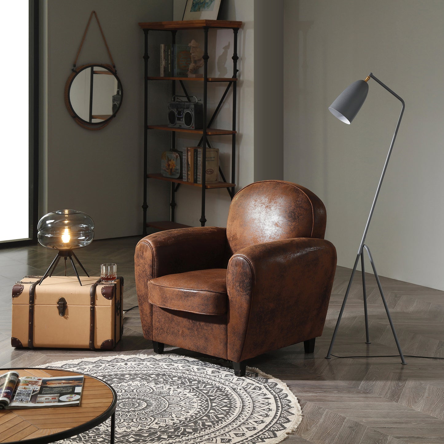 Fauteuil Club Marron