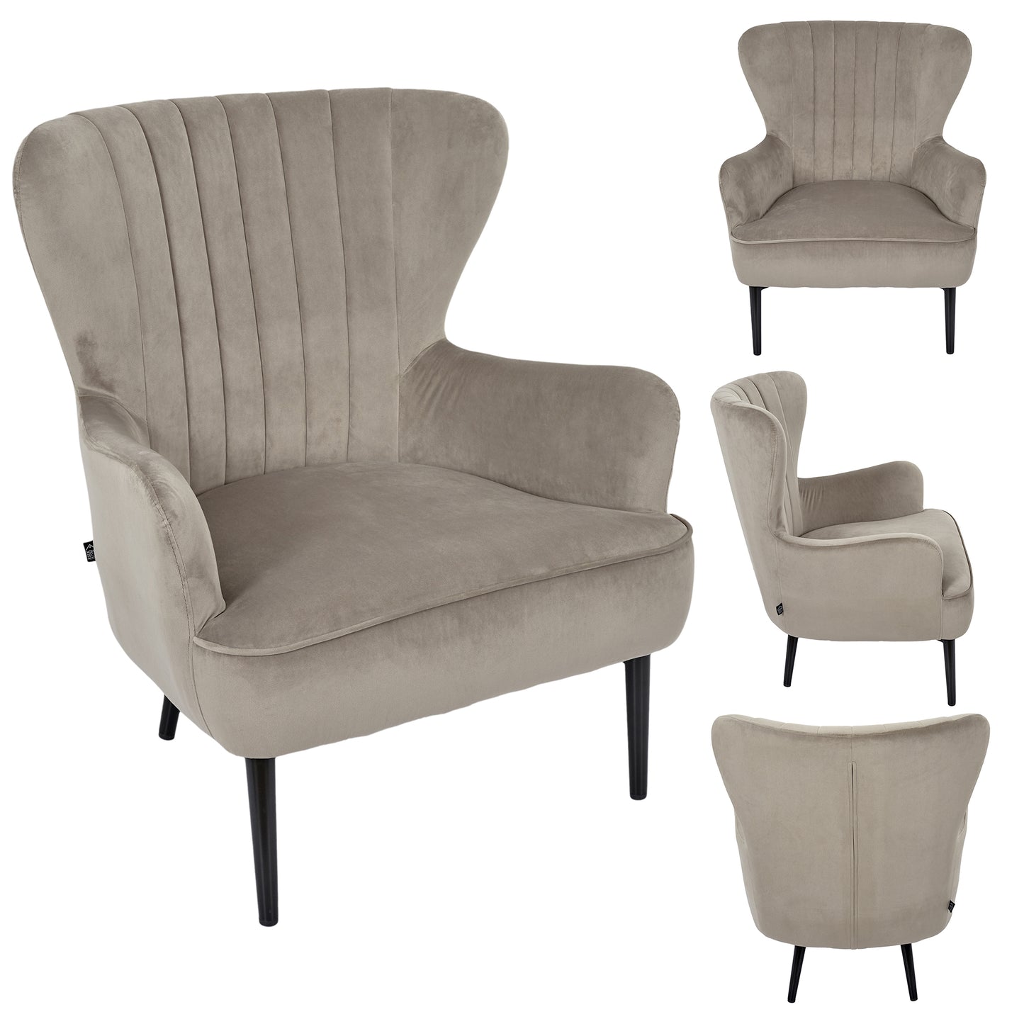 Fauteuil Heaven Velours Taupe