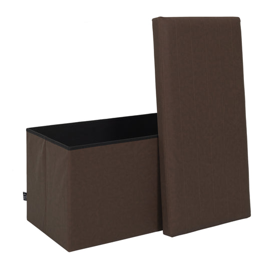 Coffre Banc Pliable Pu Marron