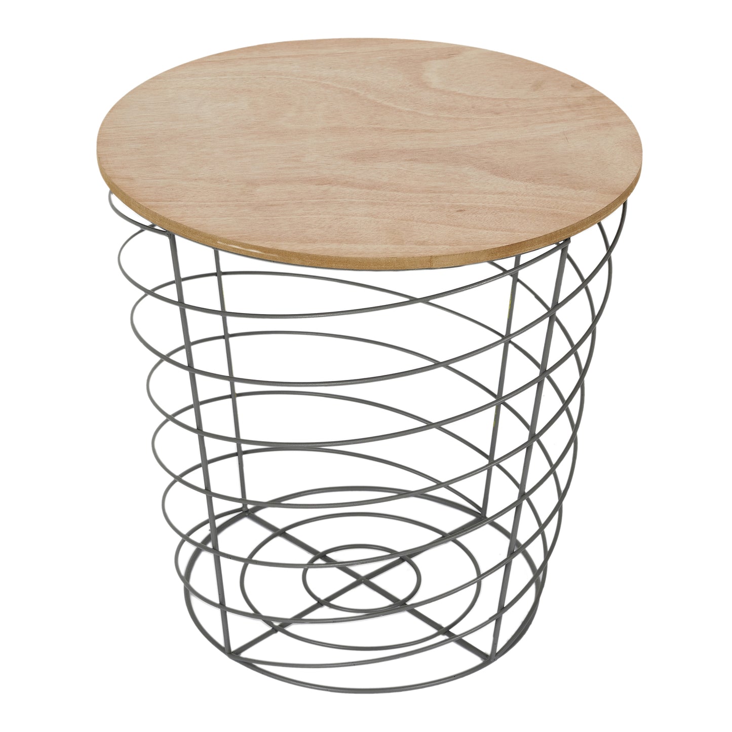 Table Filaire Bois Et Metal Cyclone Gris