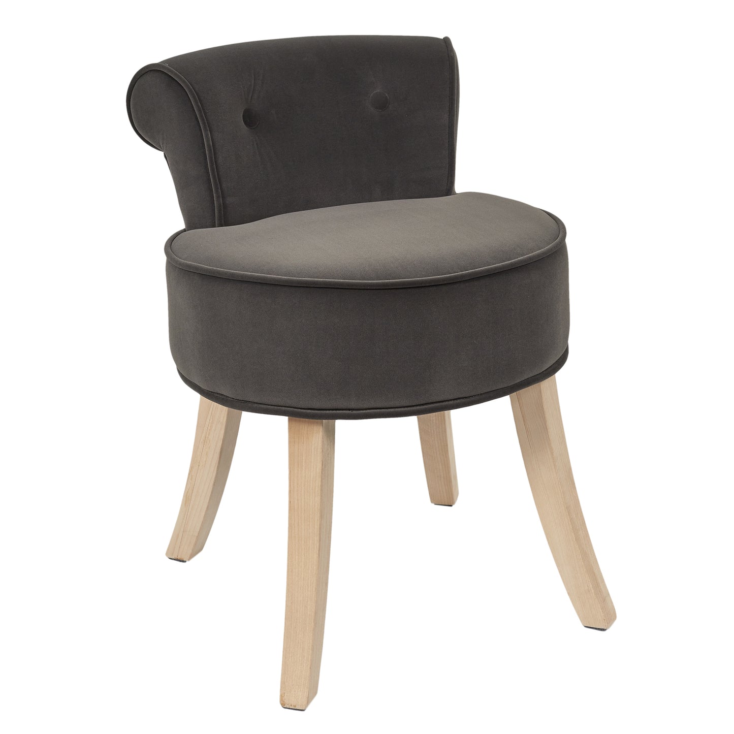 Tabouret Eleonor Velours Gris