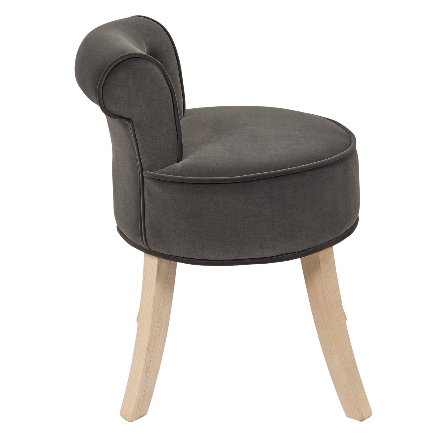 Tabouret Eleonor Velours Gris