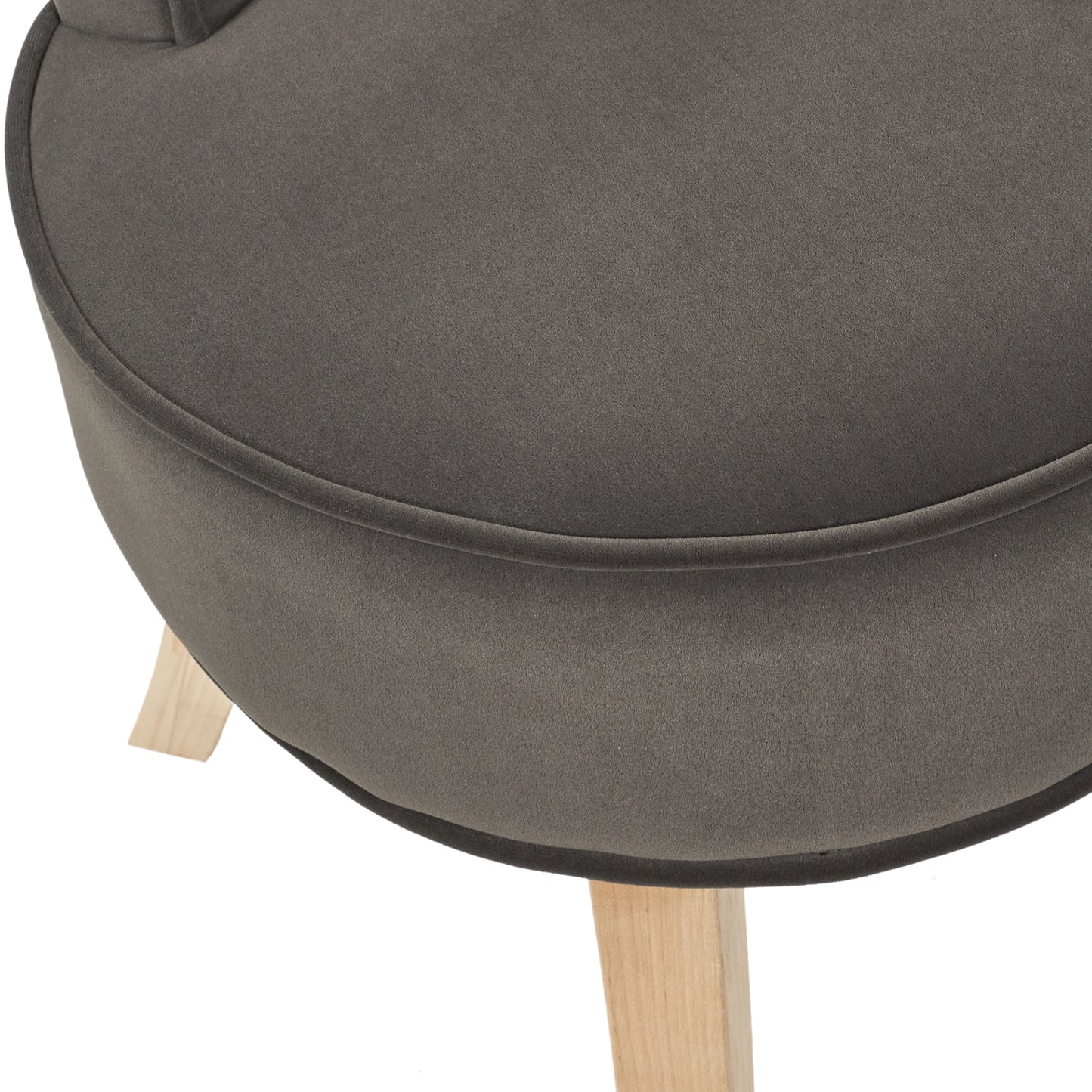 Tabouret Eleonor Velours Gris