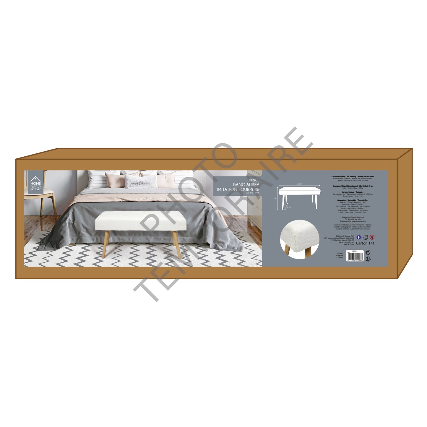 Banc Imitation Fourrure Aurea