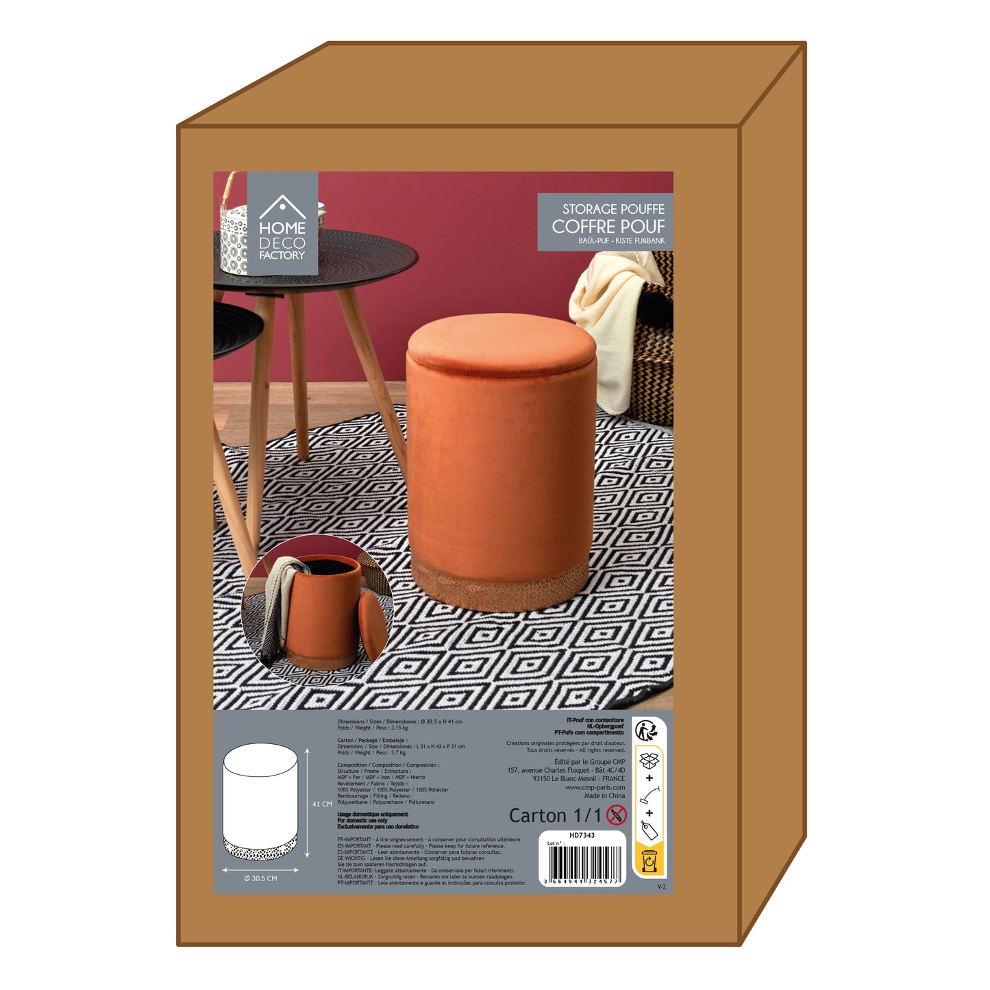 Coffre Pouf Mirage Ocre