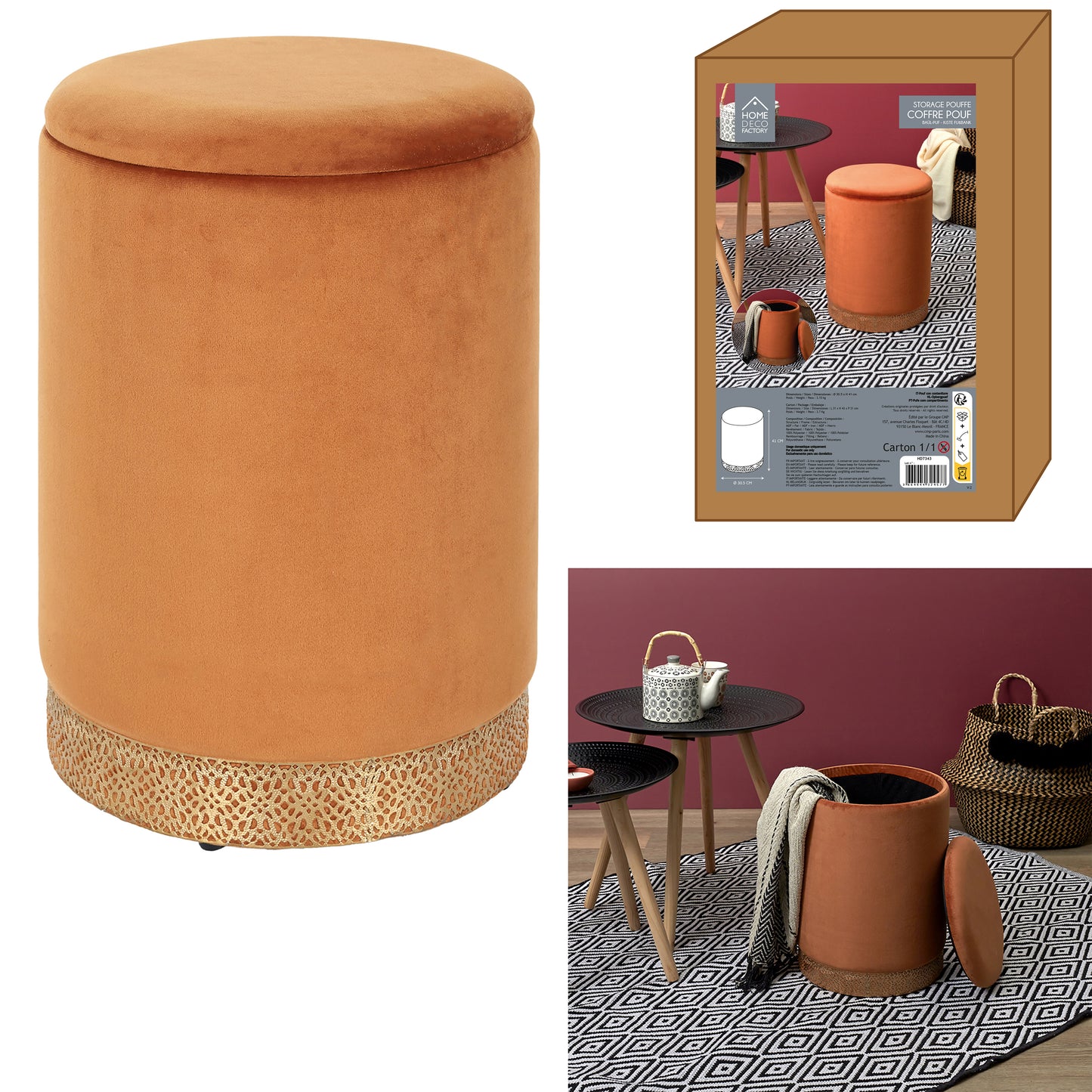 Coffre Pouf Mirage Ocre