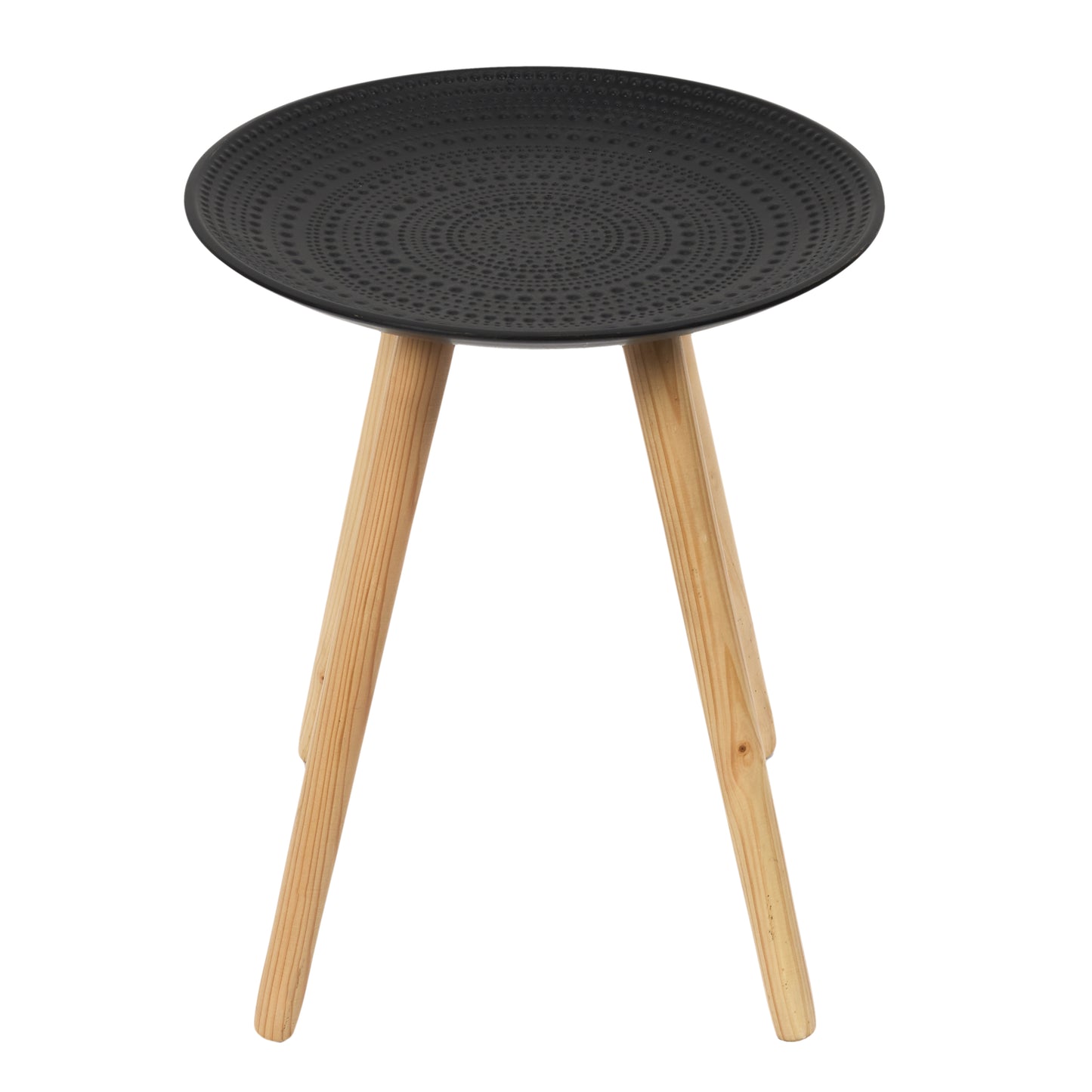 Table Gigogne Ronde Relief Noir X2