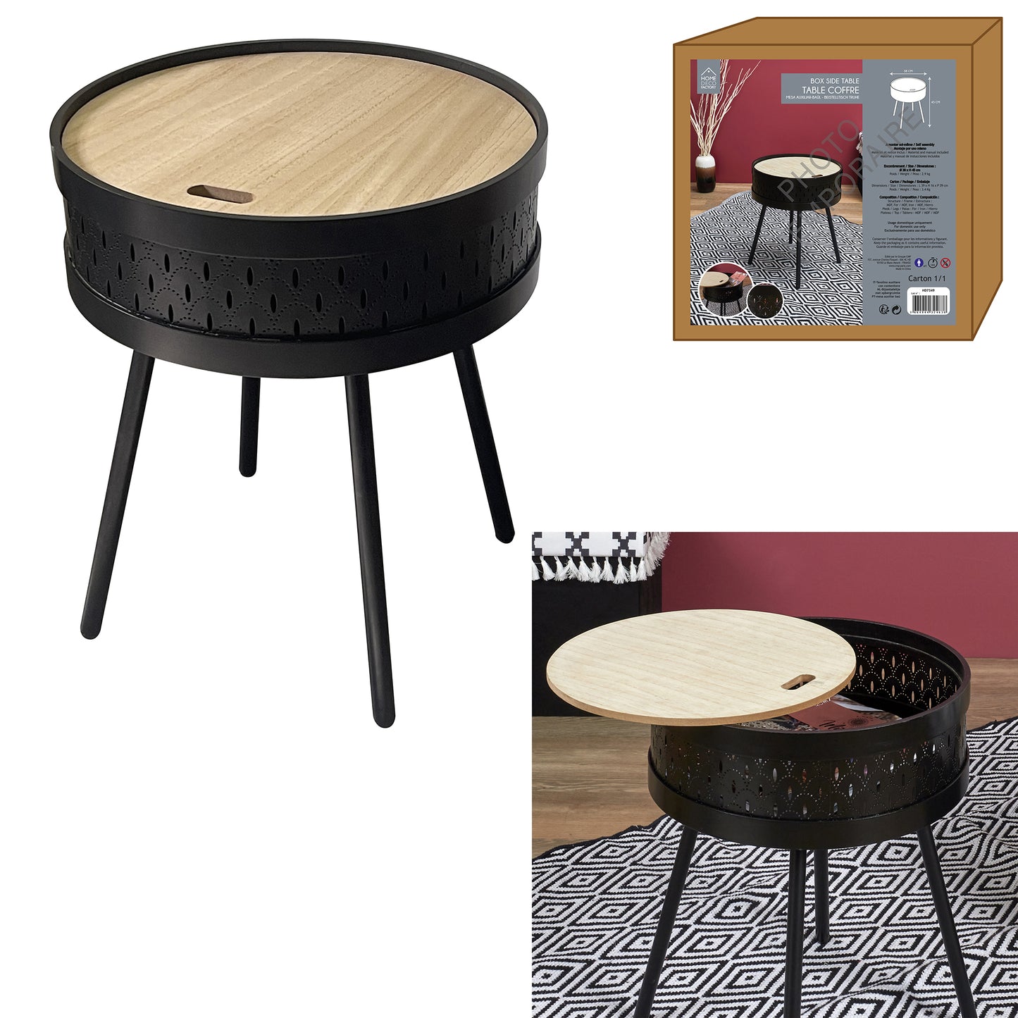 Table D Appoint Coffre Mirage Noir