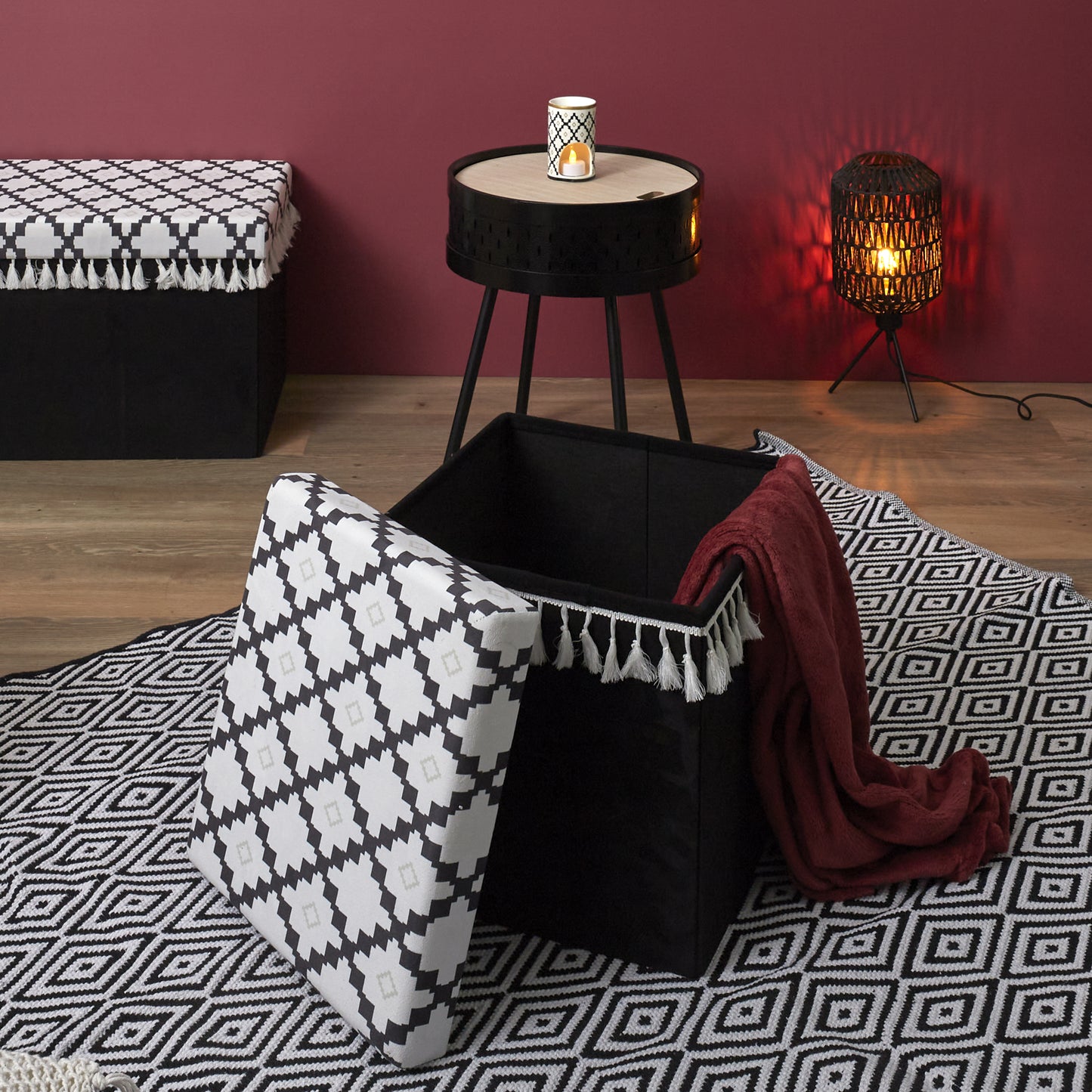 Coffre Pouf Pliable Avec Pampille Mirage