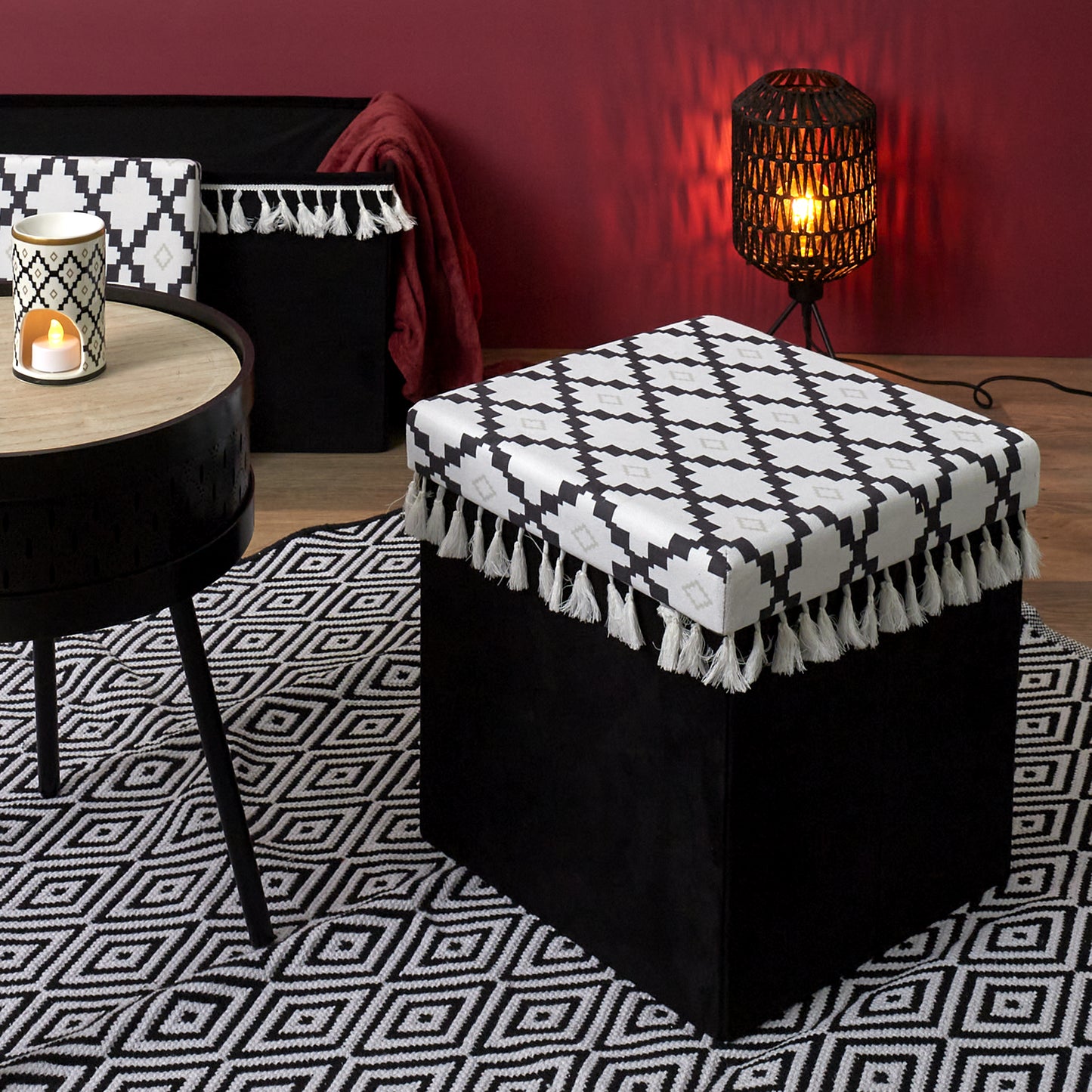 Coffre Pouf Pliable Avec Pampille Mirage