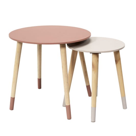 Table Gigogne Bicolore Rose X2