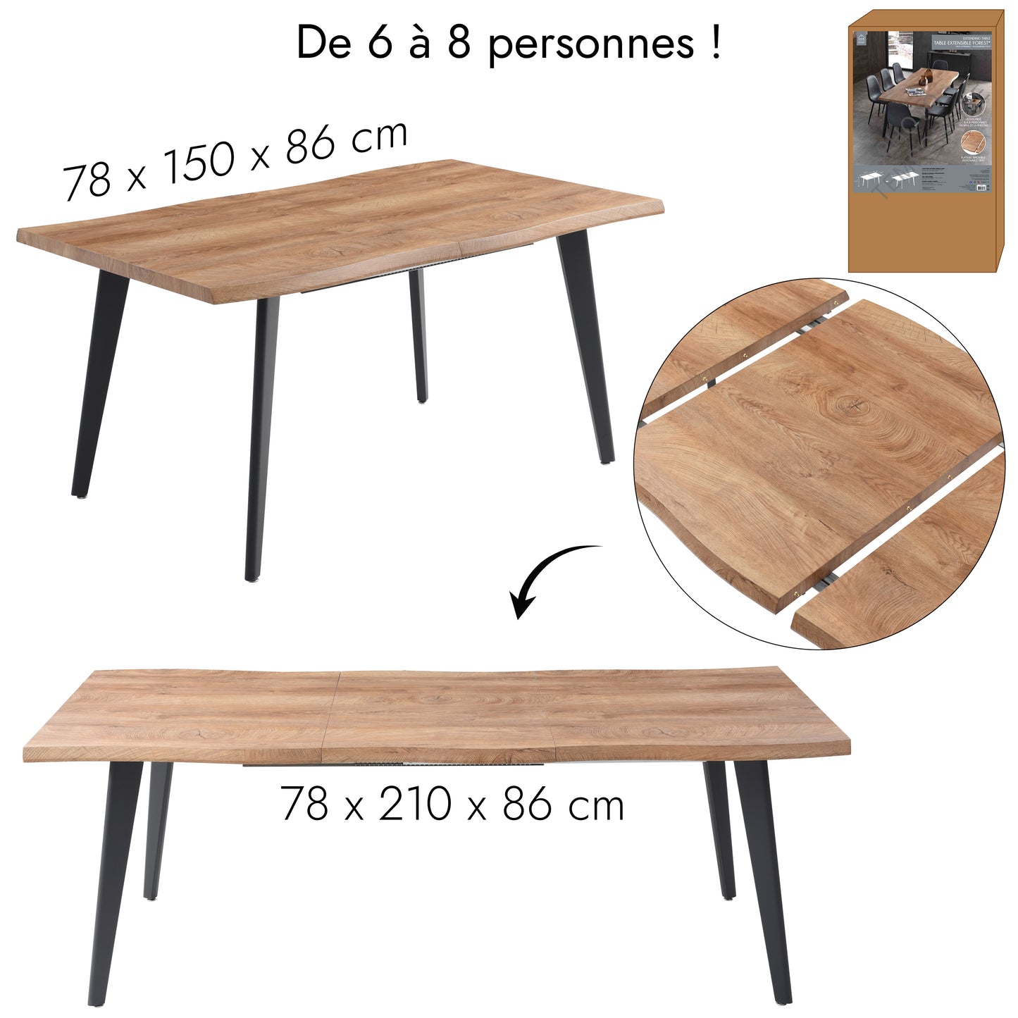 Table Extensible 6 A 8 Personnes Forest