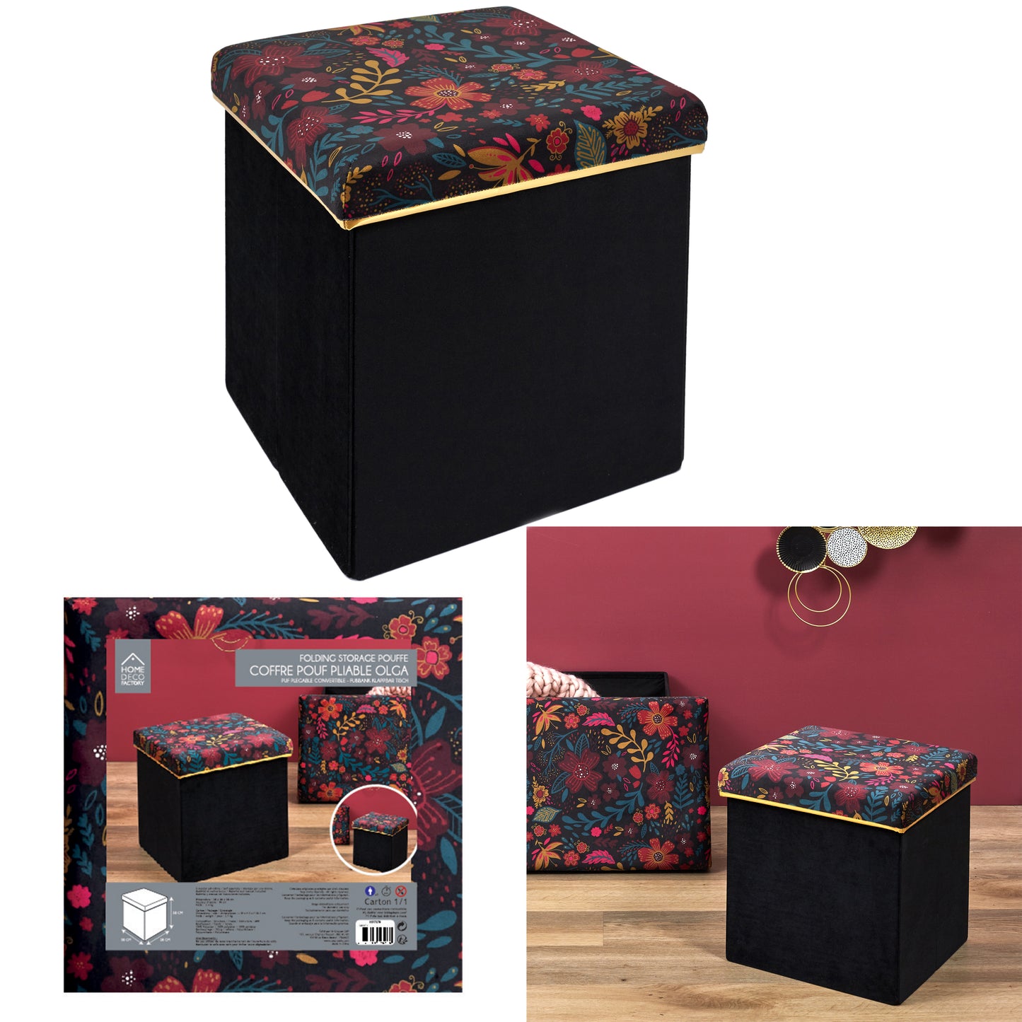 Coffre Pouf Pliable Olga