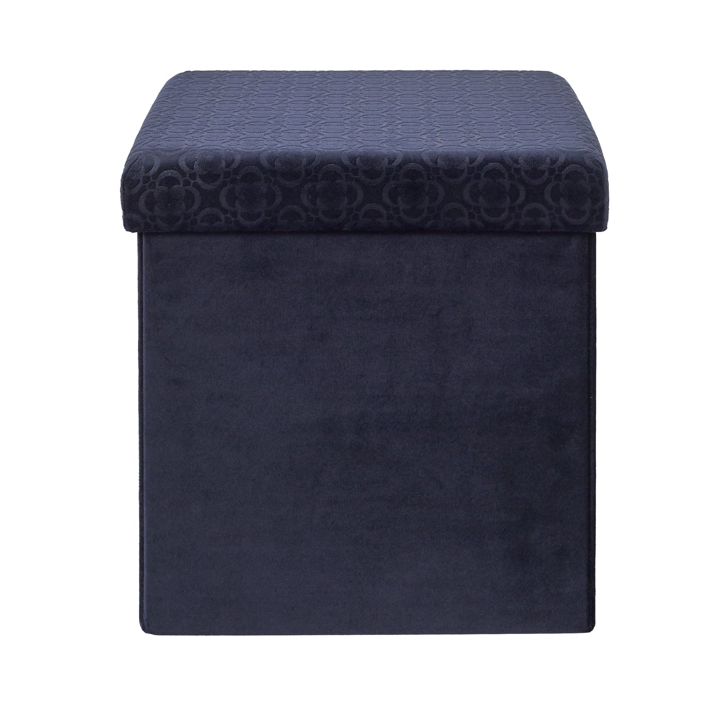 Coffre Pouf Pliable Retro Bleu Nuit