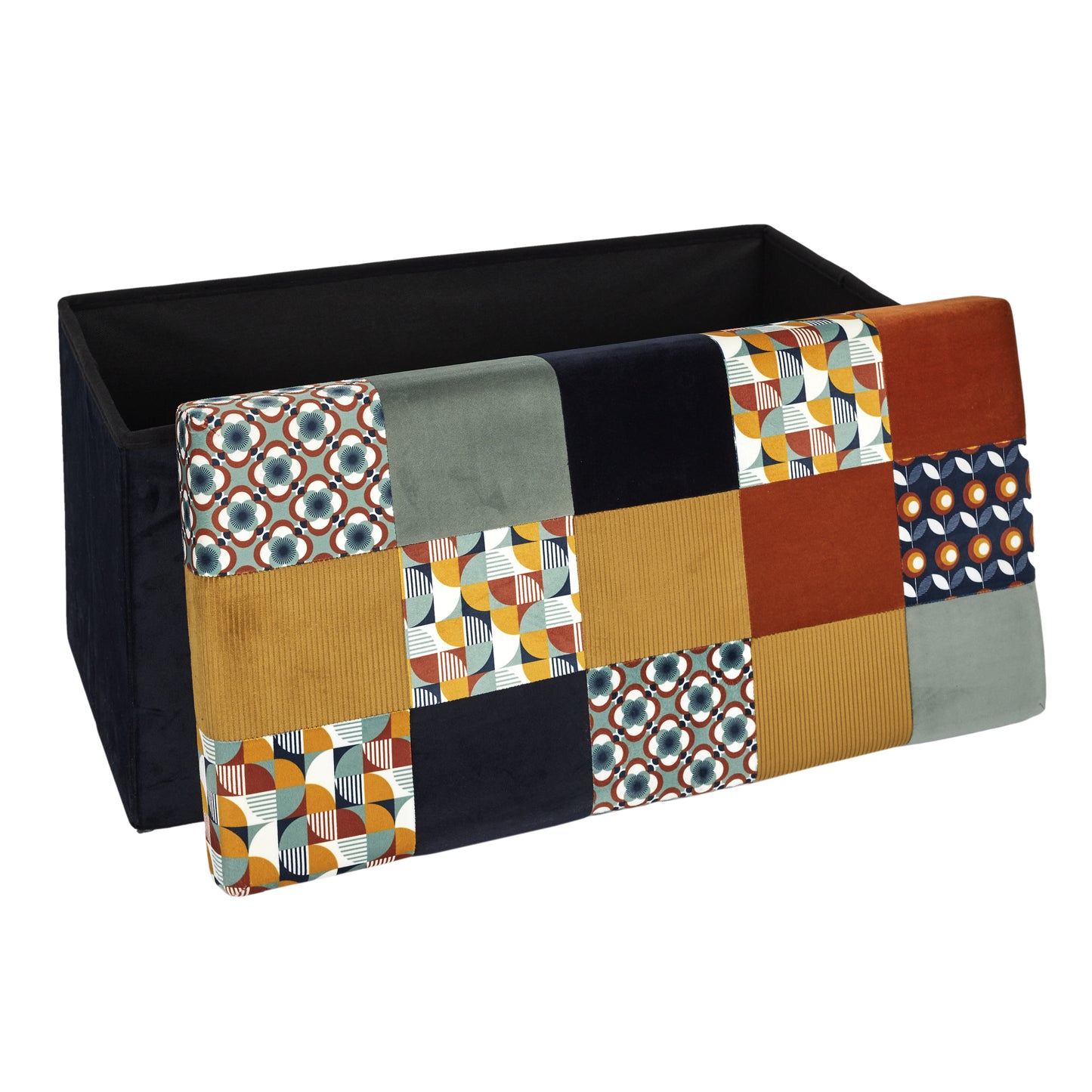 Coffre Banc Pliable Patchwork Retro