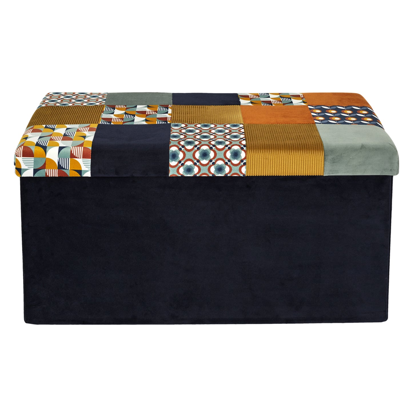 Coffre Banc Pliable Patchwork Retro