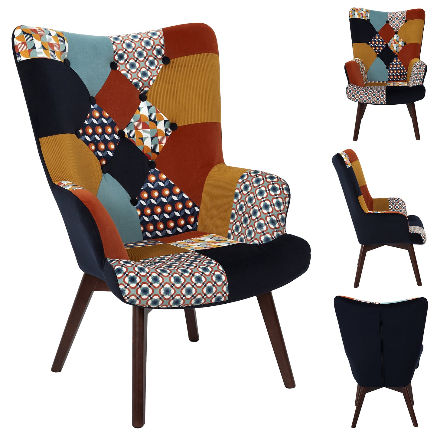 Fauteuil Helsinki Patchwork Vintage