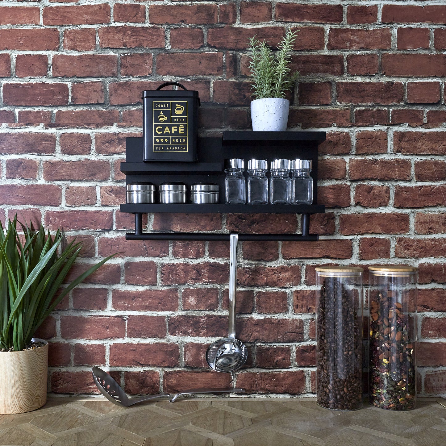 Etagere Murale Bois Noir