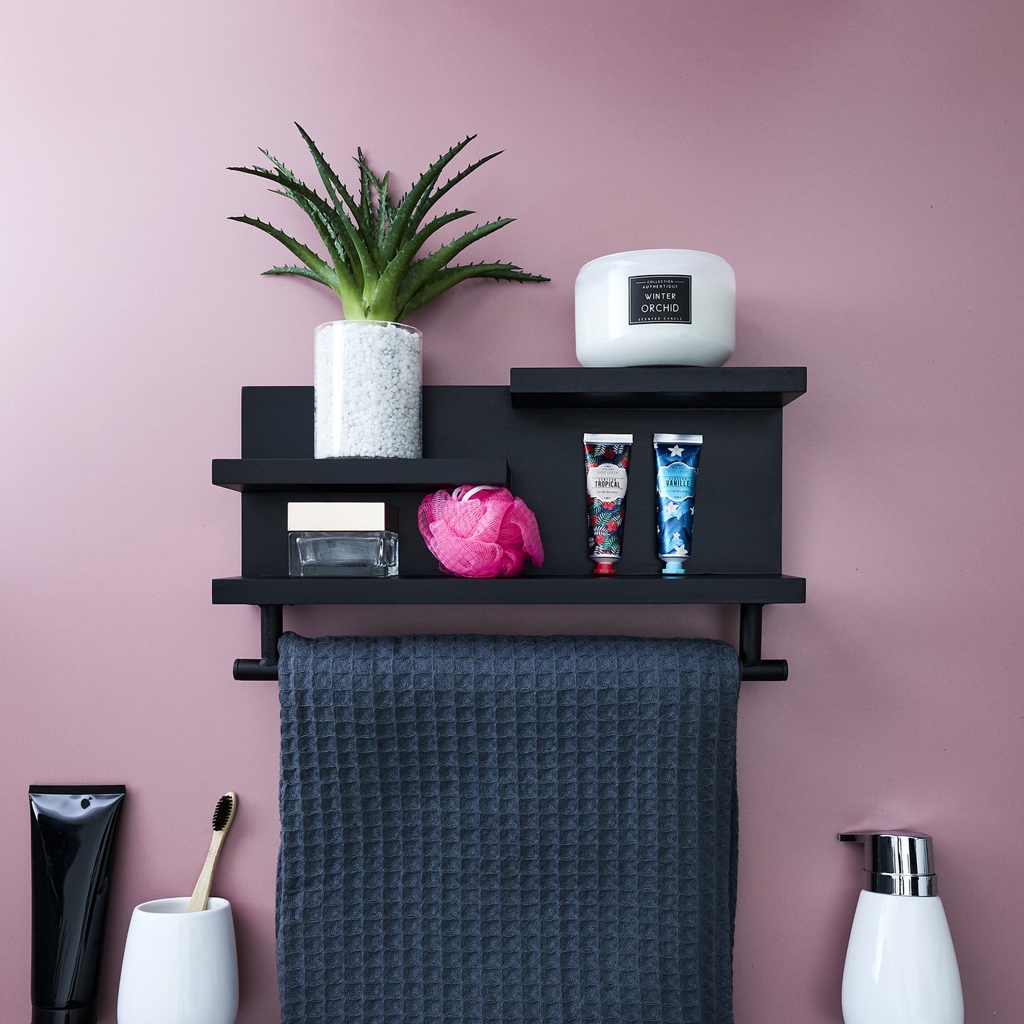 Etagere Murale Bois Noir