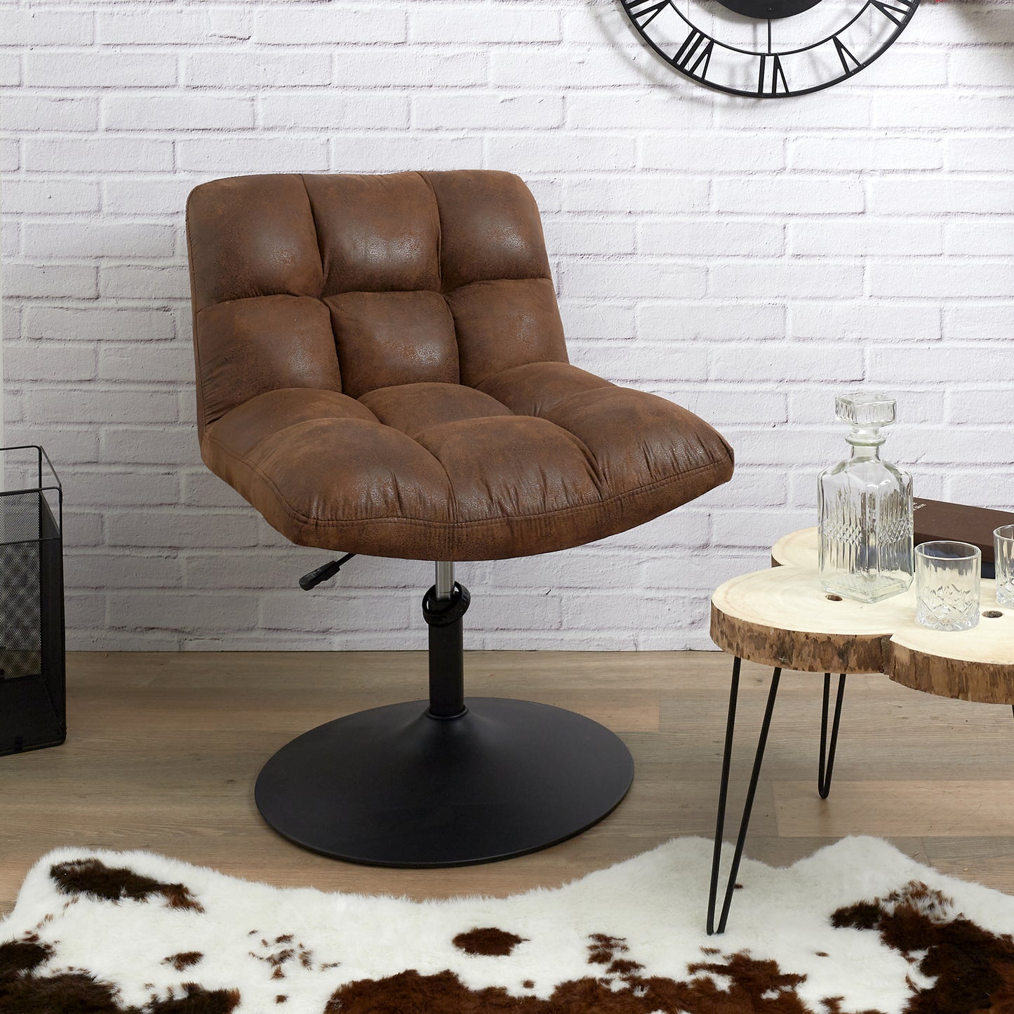 Fauteuil Marron Vintage Indus