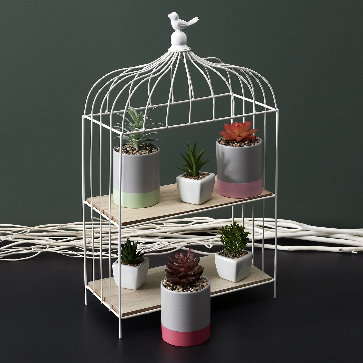 Cage A Oiseau Decorative Metal Blanc