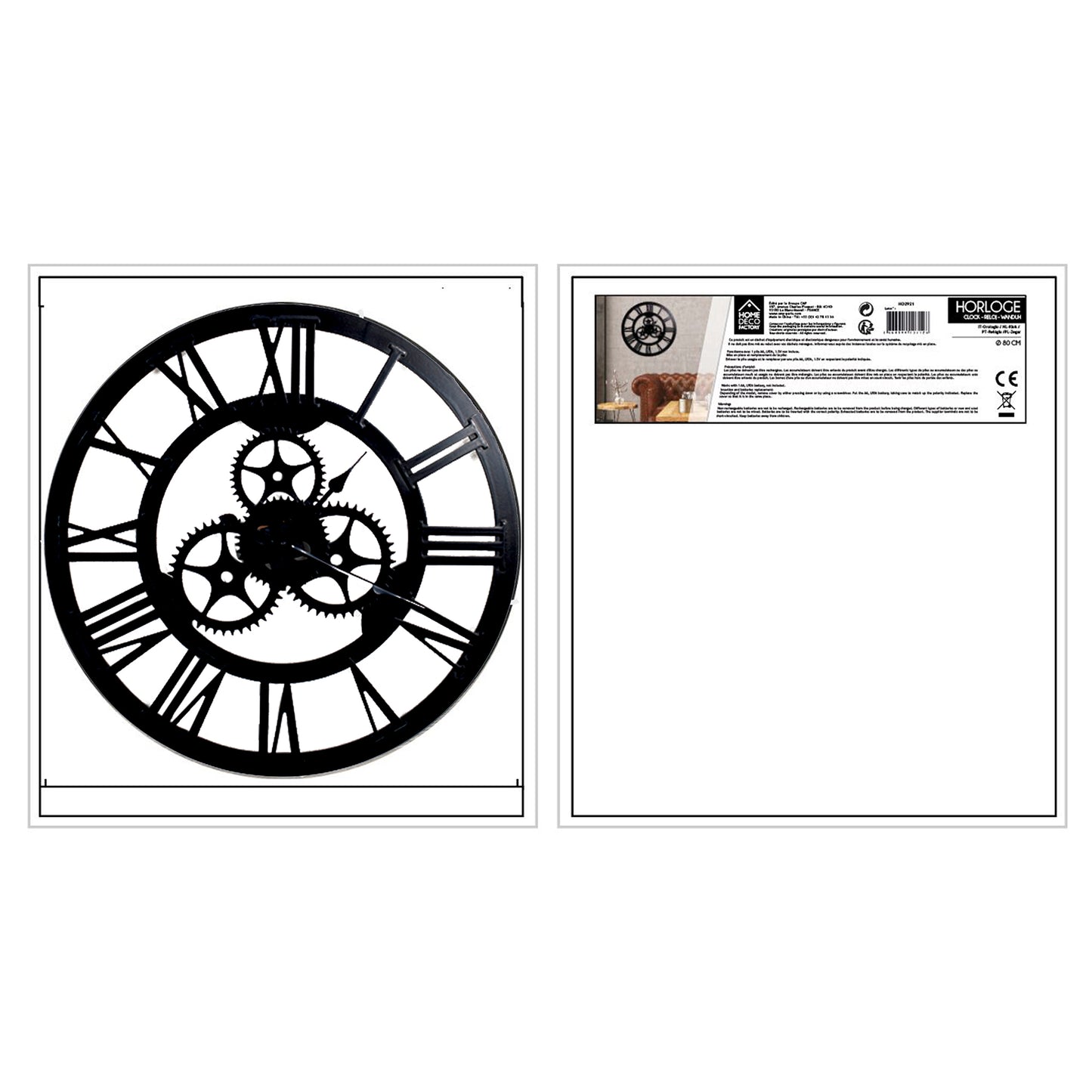 Horloge Engrenage 70Cm