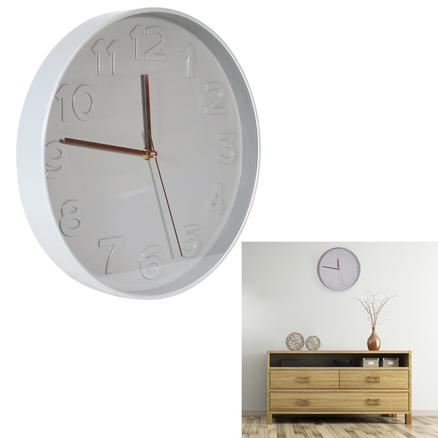 Horloge Ronde Coloree 30.5Cm