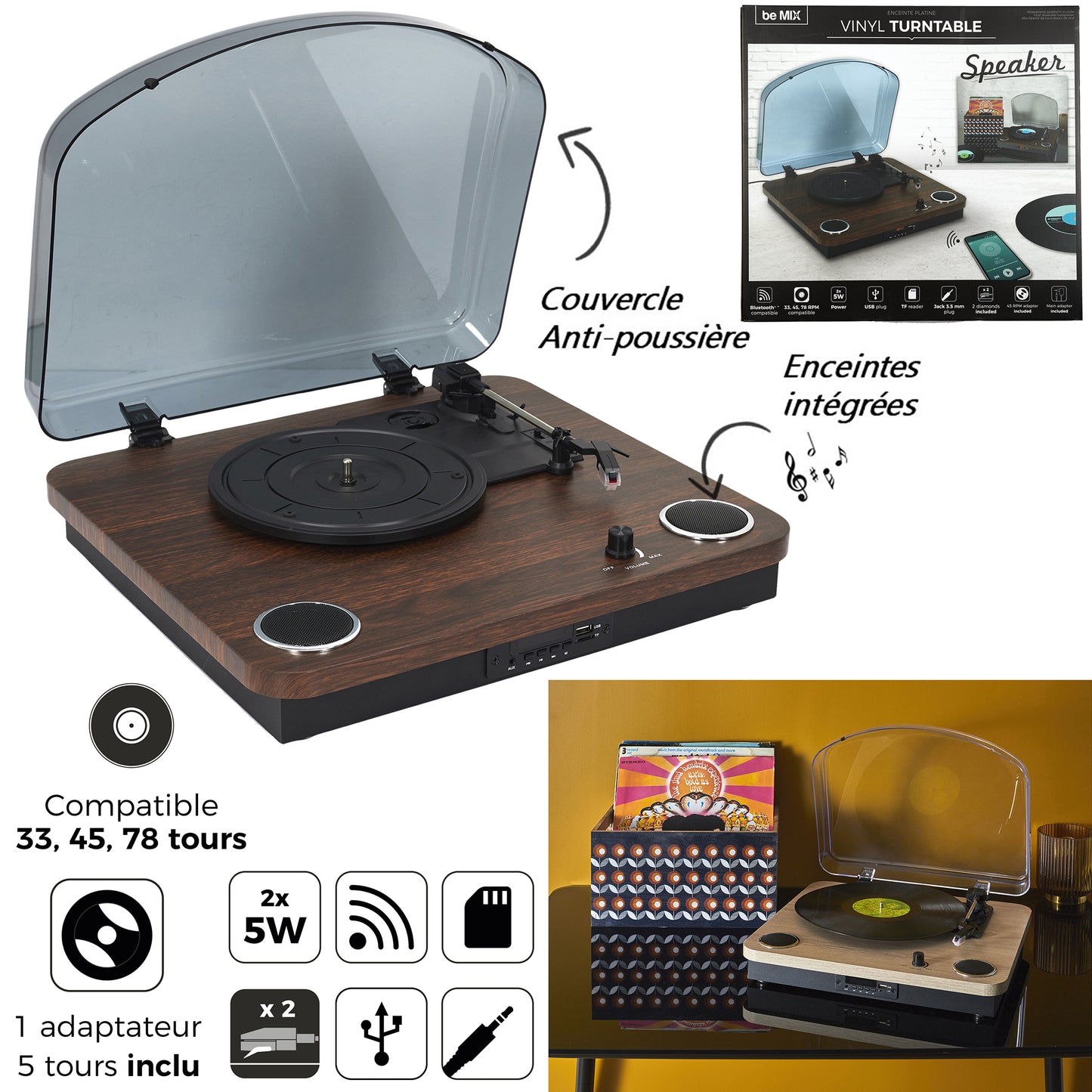 Tourne Disque Enceinte Vinyle