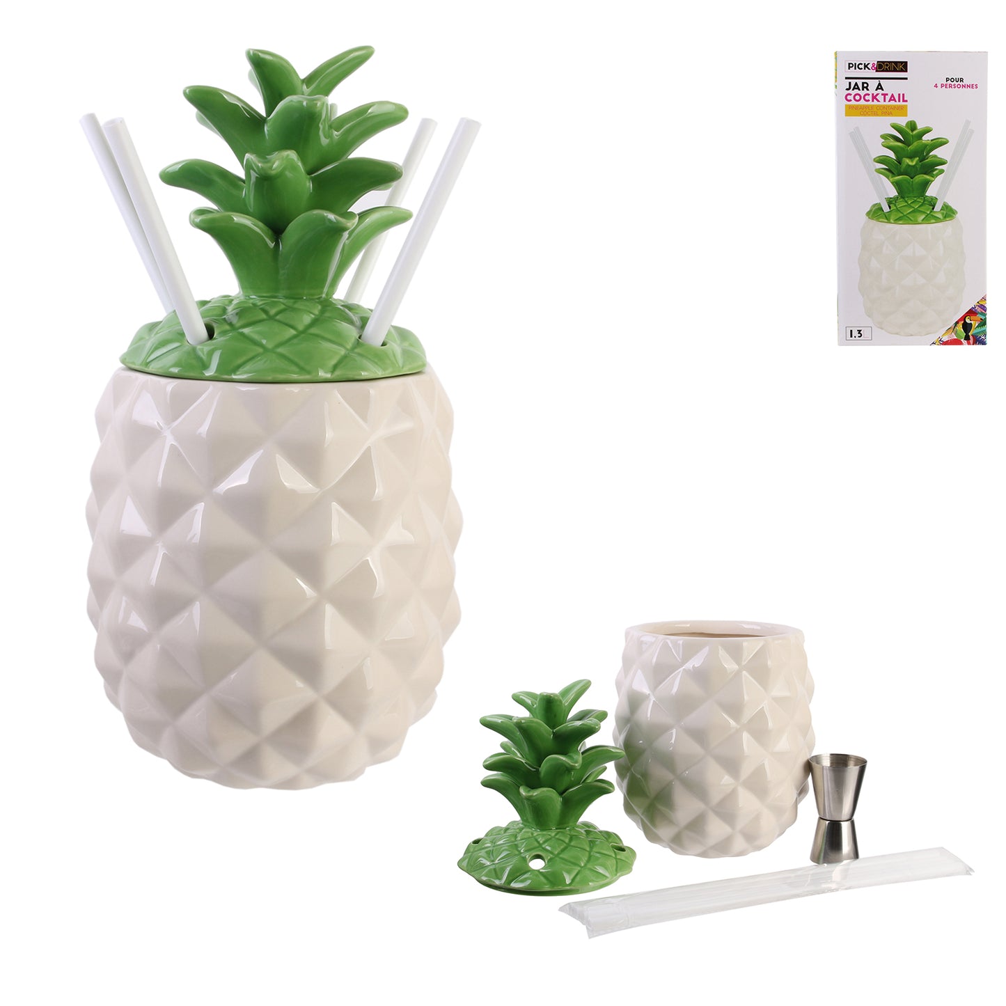 Coffret Cocktail Mason Jar Ananas