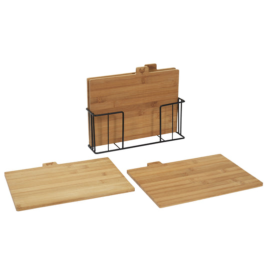 Planche A Decouper Bambou X4 Avec Socle Metal