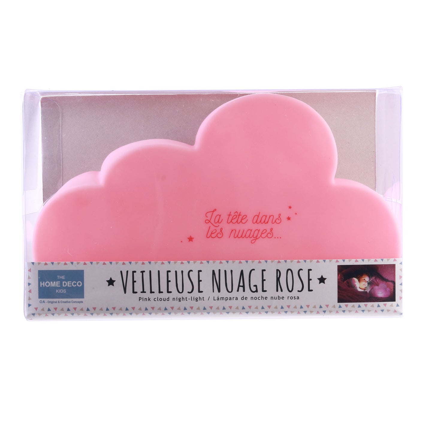 Veilleuse Nuage Rose 15X25X12Cm