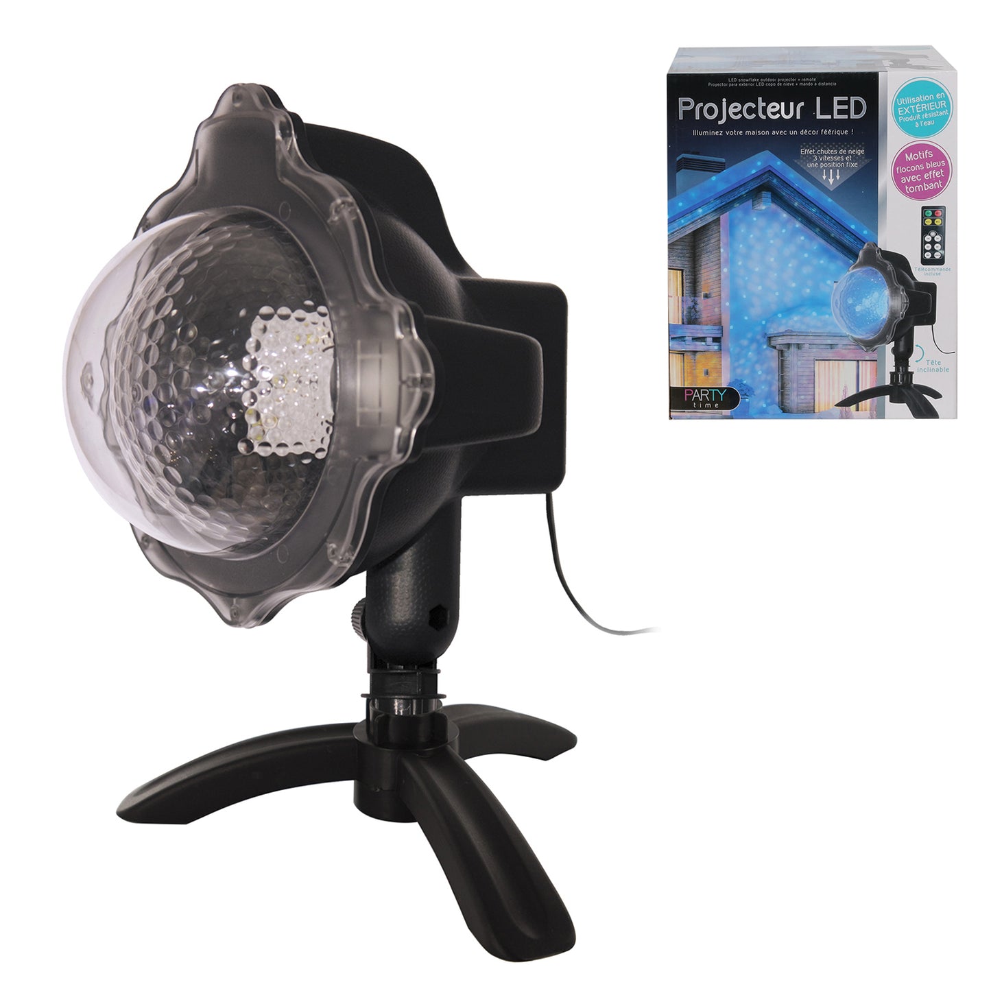 Projecteur Ext Led Effet Neige Bleue Telecom