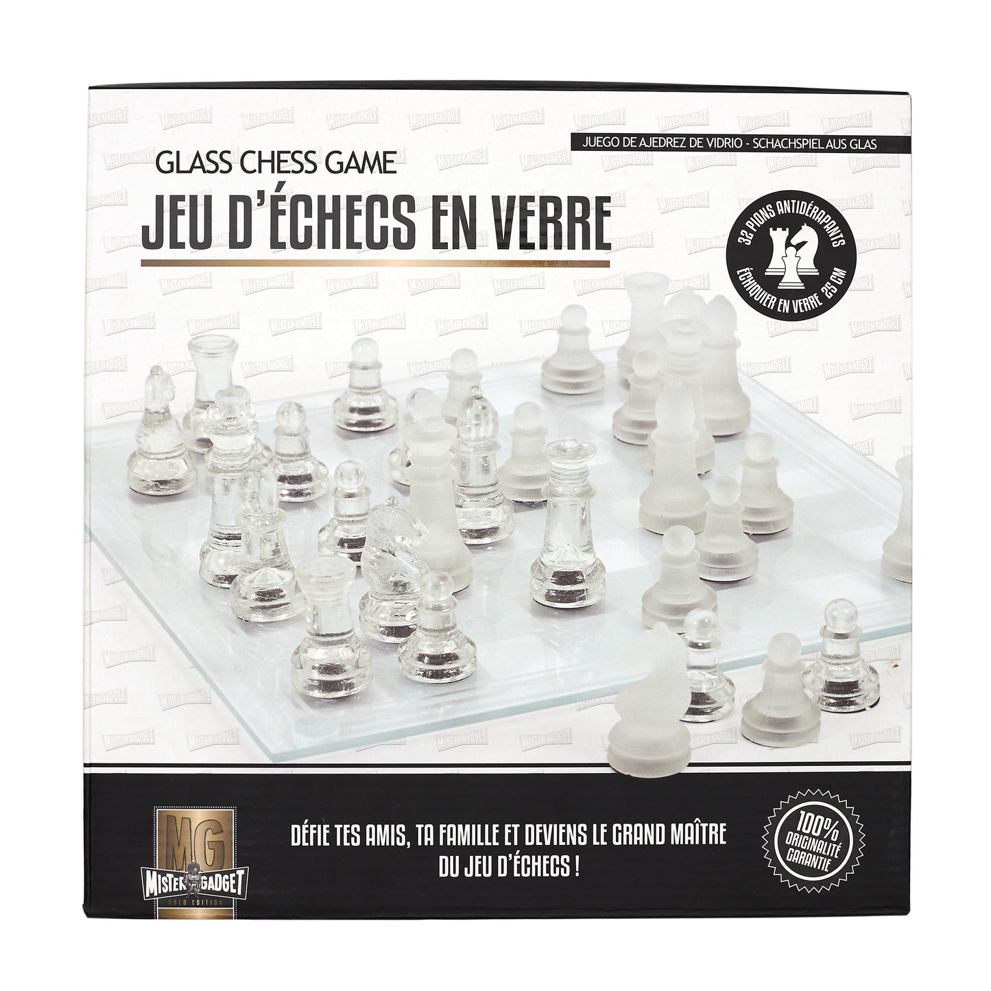 Jeu D Echecs En Verre 25X25Cm