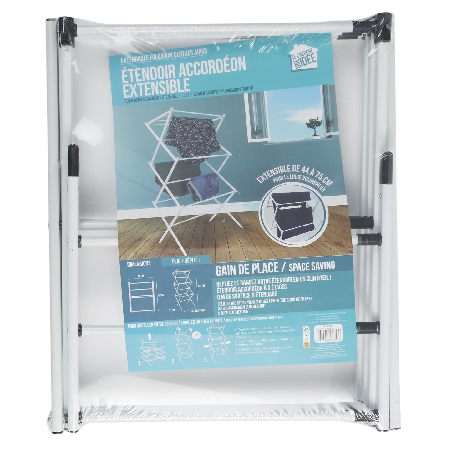 Etendoir A Linge Accordeon Extensible 105X44Cm