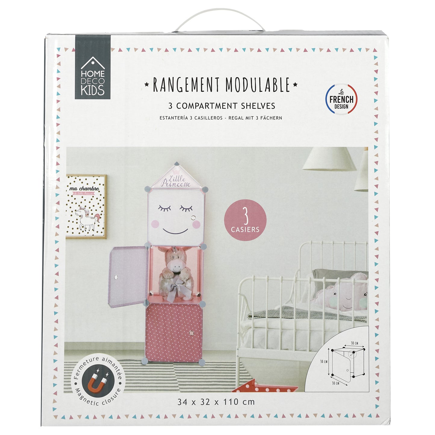 Rangement Armoire Modulable 3 Cubes Fille