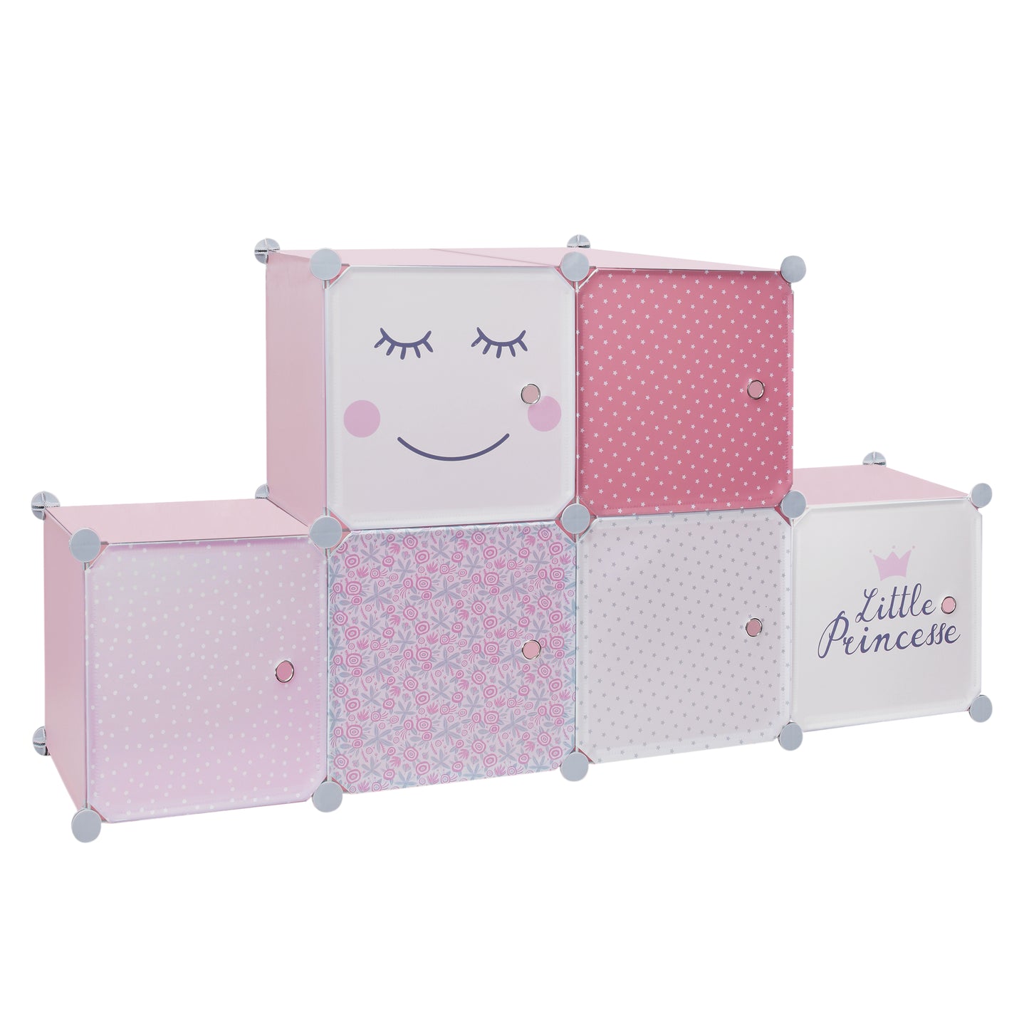 Rangement Armoire Modulable 6 Cubes Fille