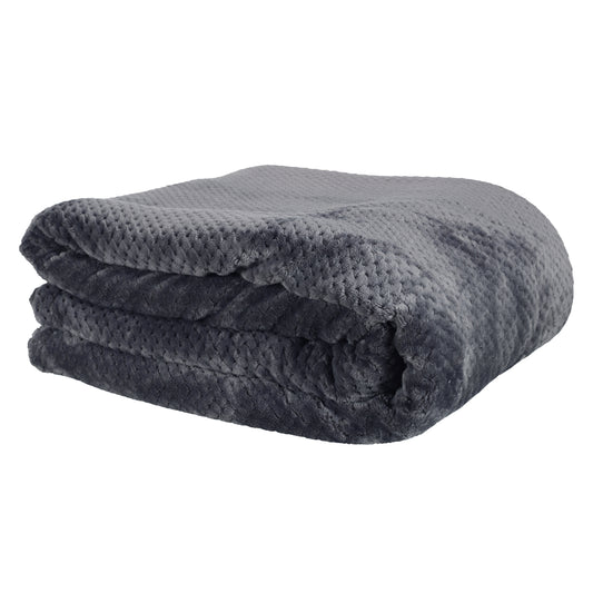 Plaid Nid Abeille Gris Sherpa Xxl 180X220Cm