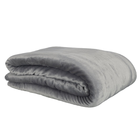 Plaid Flanelle Sherpa Gris Xxl 140X200Cm