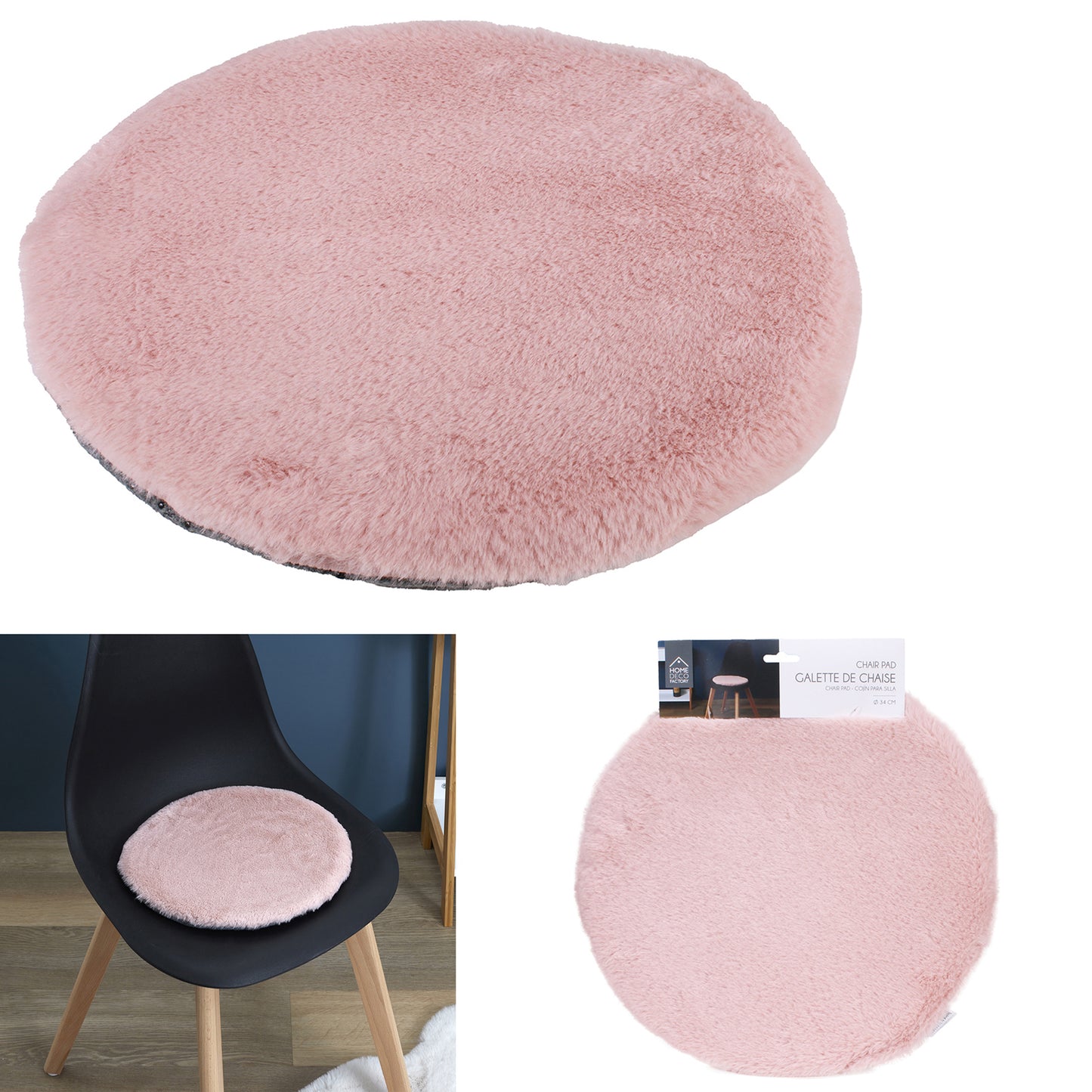 Lot De 6 Galettes Chaise Imit Four Fin Rose 34C