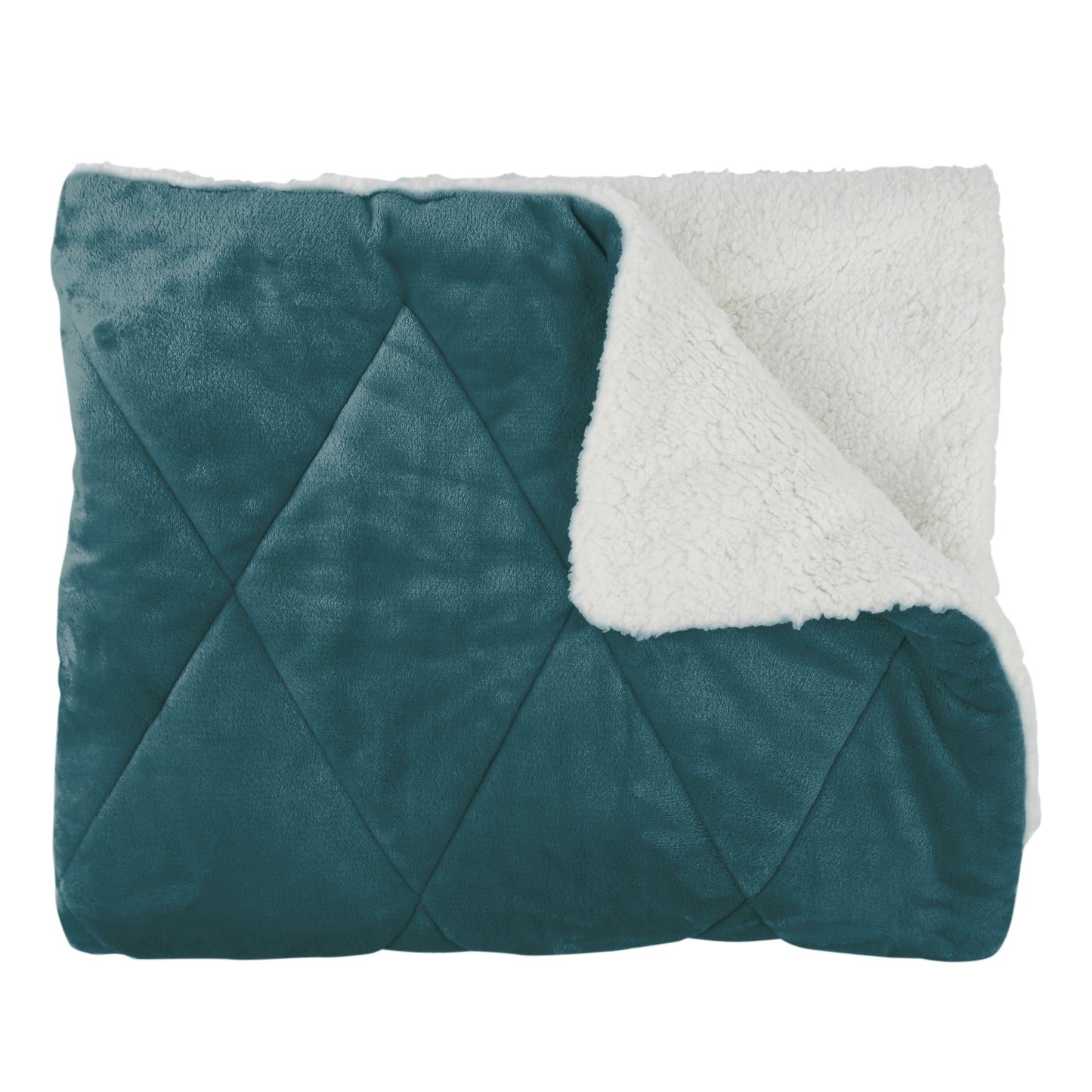 Couvre Lit Flanelle Sherpa Vert 220X240Cm