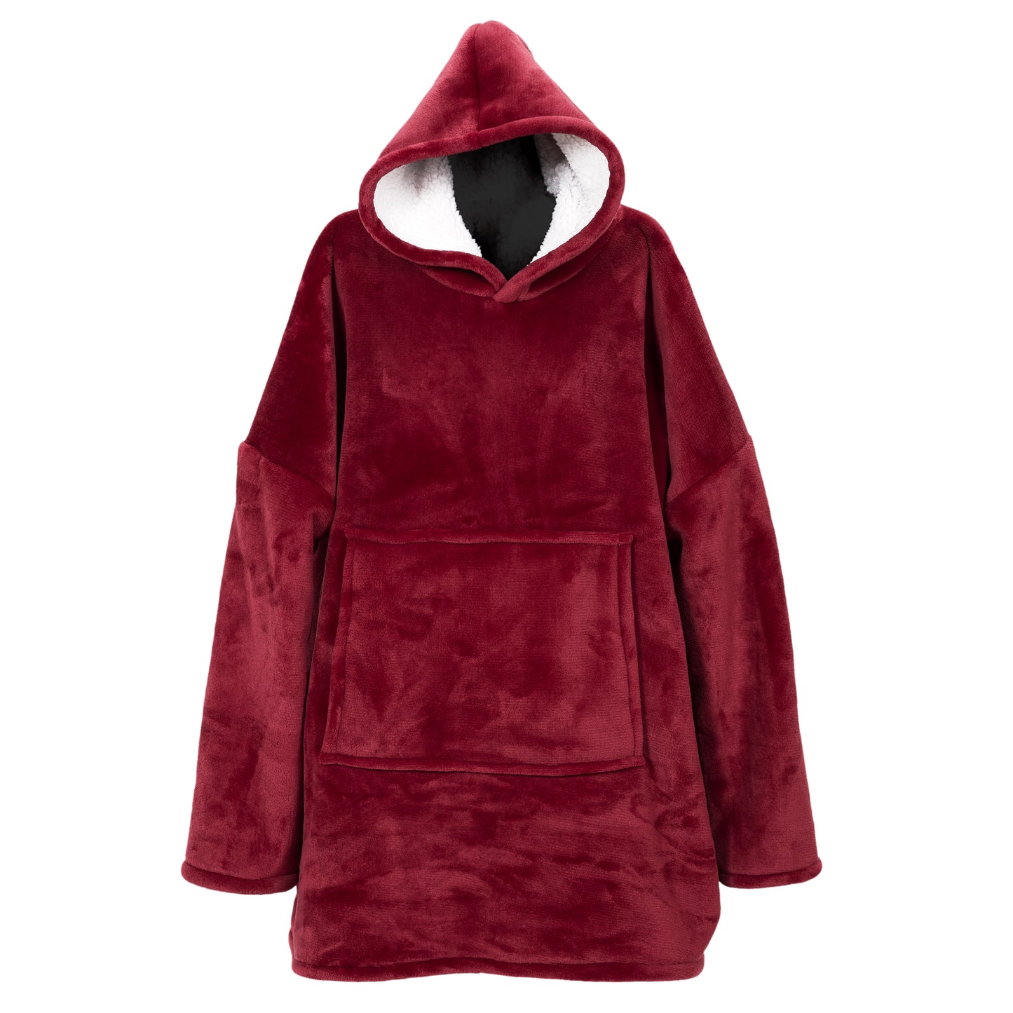 Sweat A Capuche Interieur Sherpa Rouge