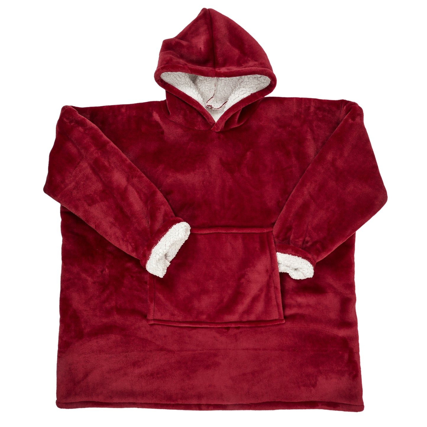 Sweat A Capuche Interieur Sherpa Rouge