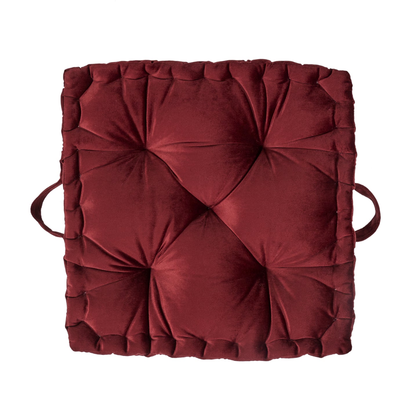 Coussin De Sol Velours Bordeaux 40X40Cm